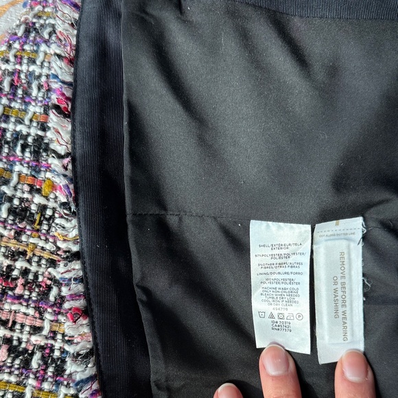 Ann Taylor Pink Multi Tweed Fringe-Trim Blazer - Picture 4 of 4